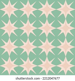 Patrón ininterrumpido de color verde beige esmeralda, elegante fondo empotrado para el diseño y la decoración, estilo oriental ornamentado de color pastel vectorial Ilustración