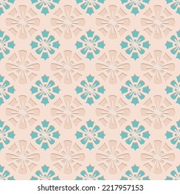 Patrón inquebrantable de color verde beige esmeralda, elegante fondo en relieve para el diseño y la decoración, estilo oriental ornamentado pastel
