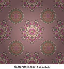 Beige, green and gray seamless pattern. Vector luxury motley pattern.