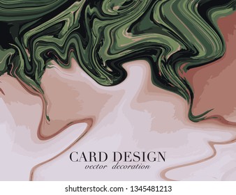 Beige green liquid flow. Abstract pastel fluid splash. Creative texture. Trendy 3d shape color. Dynamic color background. Trendy flyer
