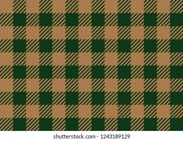Beige And Green Lumberjack Seamless Pattern Background