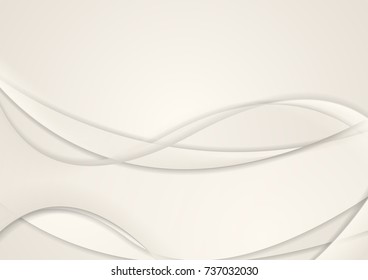 Beige grey abstract smooth waves vector design background