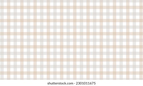 Beige and grey plaid fabric texture as a background