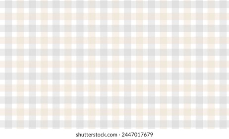 Beige and grey plaid fabric texture as a background	