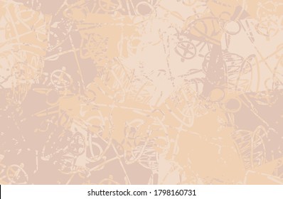 Beige grunge background. Seamless abstract texture. A chaotic repeating pattern. Pop art handmade art