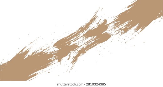 Beige grunge brush stroke, distressed paint streak, abstract brush texture, warm beige paint swipe, artistic brush mark. An energetic diagonal beige brush sweep with fragmented dry-brush edges, scattered speckles, and naturally broken paint coverage creates a handcrafted texture that feels both refined and expressive. Ideal for beauty branding, cosmetic packaging, fashion campaigns, social media graphics, website banners, product presentations, stationery designs, and modern creative layouts.