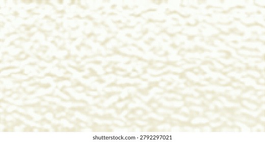 Beige halftone sand background. Pixelated speckle paper texture. Retro dotted craft ecru wallpaper. Grungy grainy sandy overlay. Dirty canvas material backdrop. Vector sack cloth halftone pattern