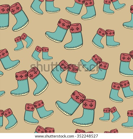 beige hand drawn seamless pattern turquoise stock vector royalty