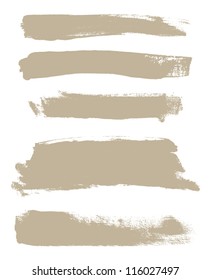 Beige hand painted vector abstract brush strokes collection