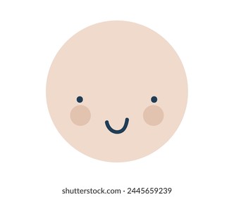 Beige happy round Love Emoji Icon. Object Symbol flat Vector Art. Cartoon element for web design, poster, greeting card, valentines Day, wedding