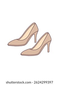 tacones beige, ilustración de Arte vectorial