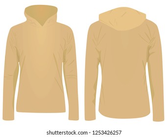 Beige hooded sweater. vector illustration