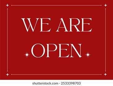 Beige Horizontal Aesthetic We Are Open Sign, Minimalist Design, Soft Typography, Perfect for Coffee Shops and Retail Spaces, Creates a Welcoming Atmosphere for Customers