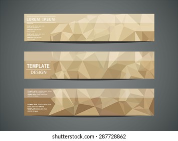 Beige horizontal banners - with polygon design.