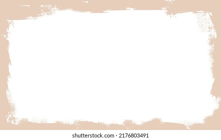 Un borde de imagen beige sobre un espacio de copia blanco