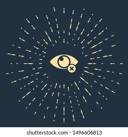 Beige Invisible or hide icon isolated on dark blue background. Abstract circle random dots. Vector Illustration