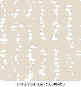 Beige ivory stripe pattern. Vector shibori seamless print. Organic watercolor background. Tie dye tile. Geometric folk pattern. Hand drawn japan batik design. Kimono watercolour