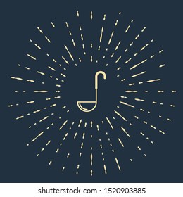 Beige Kitchen ladle icon isolated on dark blue background. Cooking utensil. Cutlery spoon sign. Abstract circle random dots. Vector Illustration