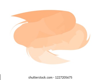 beige label design gentle. Vector watercolor abstract brush design. Fashionable logo of cosmetics powder.