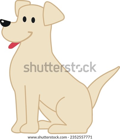 A Beige Labrador Retrieve sitting icon Image.