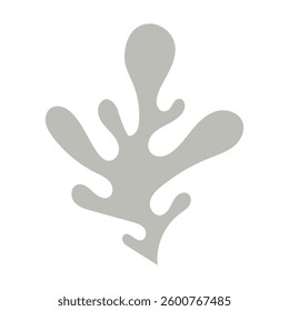 Beige Leaf Shape Element abstract organic plant, vector illustration