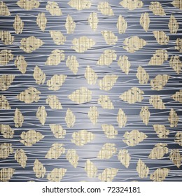 Beige leaves on a jeans background