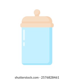 Beige Lid Baby Jar. Perfect for product packaging, storage visuals, or eco-friendly themes in design projects and creative content.