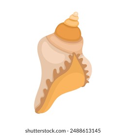 Beige light shell in a modern style in the shape of a cone on a white background.