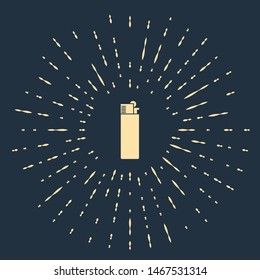 Beige Lighter icon isolated on dark blue background. Abstract circle random dots. Vector Illustration