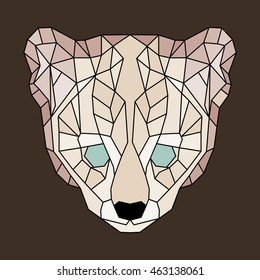 Beige lined low poly ocelot