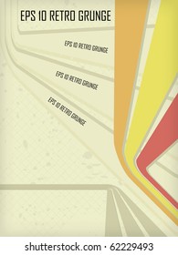 Beige lined retro background eps 10 with ink stains
