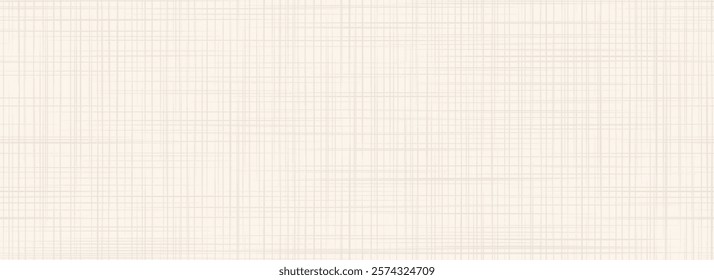 Beige linen seamless texture. Ecru canvas repeating background. Light cream sackcloth fabric material wallpaper. Homespun hessian textile. Rough woven burlap surface. Vector organic cotton backdrop