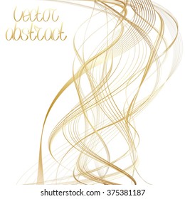 Beige Lines and Golden Waves. Vector Illustration