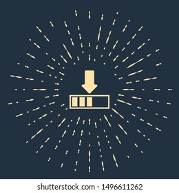 Beige Loading icon isolated on dark blue background. Download in progress. Progress bar icon. Abstract circle random dots. Vector Illustration