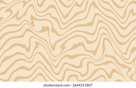 Bege mármore acrílico redemoinho sem emenda padrão. Café com leite, caramelo, textura de sorvete. 1970s trippy ondas psicodélicas imprimir fundo eps 10.