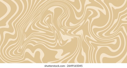 Bege mármore acrílico redemoinho sem emenda padrão. Café com leite, caramelo, textura de sorvete. Ondas psicodélicas trippy 1970 imprimir fundo.