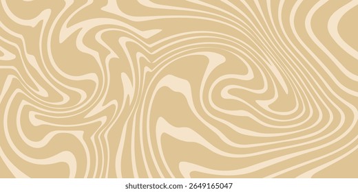 Bege mármore acrílico redemoinho sem emenda padrão. Café com leite, caramelo, textura de sorvete. Ondas psicodélicas trippy 1970 imprimir fundo.