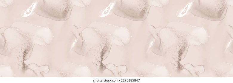 Beige Marble Pattern. Light Marble Watercolor. White Tile Floor. Light Water Color Watercolor. Beige Alcohol Ink Splash Paint. Light Yellow Splash. White Abstract Background. Modern Seamless Painting