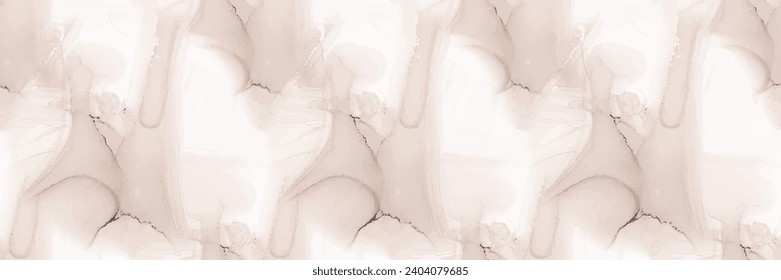 Beige Marble Pattern. White Rock Wall. Light Marble Background. Beige Gradient Watercolor. White Water Color Marble Stone. Light Vector Texture. Light Alcohol Ink Watercolor. Vector Seamless Painting