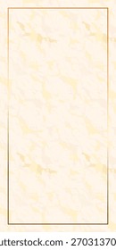 Beige marble vector pattern, elegant marbleized seamless background, blank invitation template art with decorative border