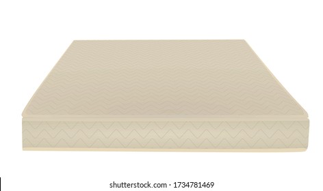 Beige mattress front side. vector