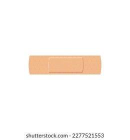 Beige medical plaster strip flat style, vector illustration isolated on white background. Healthcare and medicine, first aid, tool for sealing and protecting small wounds