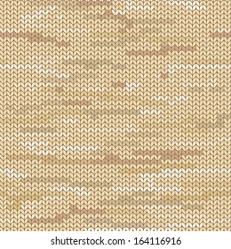 Beige melange knitted seamless pattern