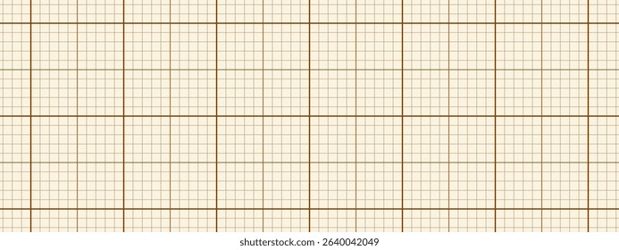 Beige millimeter paper with soft pattern and technical structure. Abstract vector background.