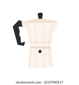 Beige Moka Pot Illustration : Hand-drawn illustration of a moka pot in beige tones.