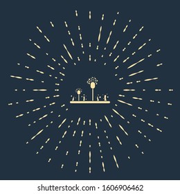 Beige Mold icon isolated on blue background. Abstract circle random dots. Vector Illustration