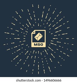 Beige MSG file document. Download msg button icon isolated on dark blue background. MSG file symbol. Abstract circle random dots. Vector Illustration