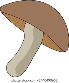Beige mushroom, fall. Vector color drawing