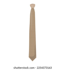 Beige necktie on white background