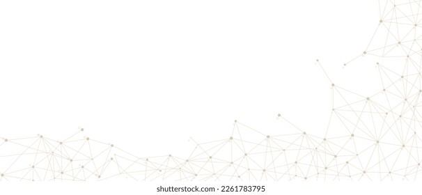 Beige network. Abstract connection on white background. Network technology background with dots and lines for desktop. Ai system background.Modern abstract concept. Line background, network technology
